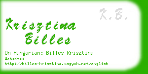 krisztina billes business card